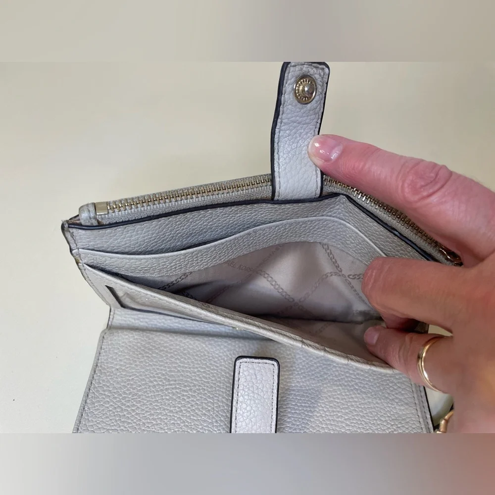 Michael‎ Kors Adele Double Zip Gold Tone Wristlet Wallet